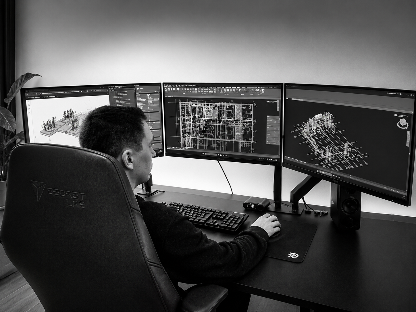 Lorenzo Dolfen achter computer